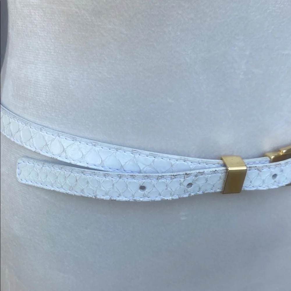 MICHAEL KORS White python Belt with Gold Accent